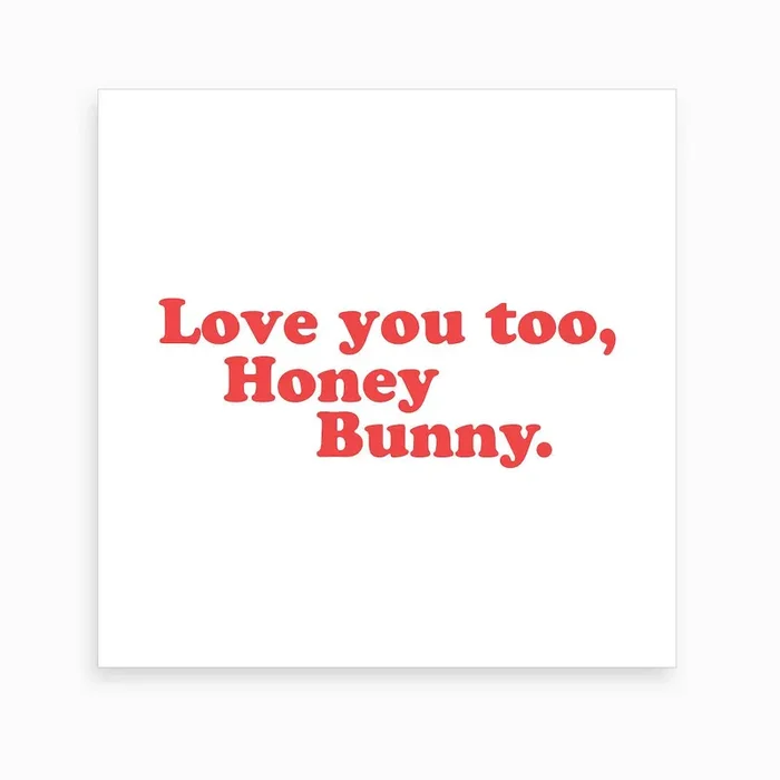 Love You, Honey Bunny Square Art Print by Mambo