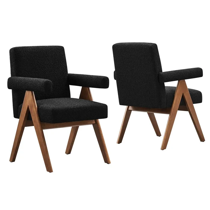 Lyra Boucle Fabric Dining Room Chair – Set of 2