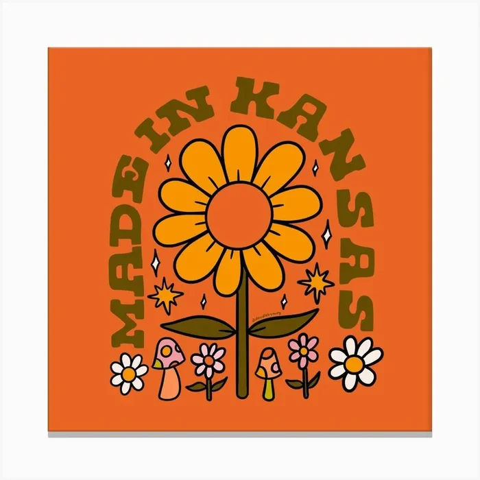 Made In Kansas Canvas Print by Doodle By Meg