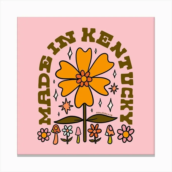 Made In Kentucky Canvas Print by Doodle By Meg