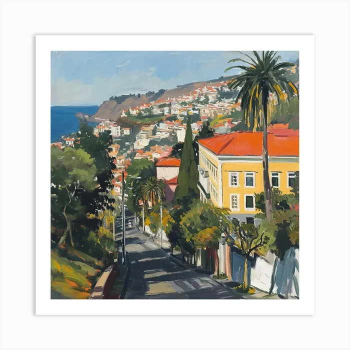 Madeira Funchal Street – expressionism Art Print by DBmedia