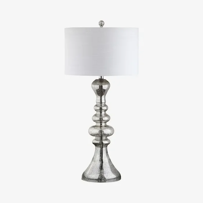 Madeline Curved LED Table Lamp – Mercury Silver – Glass by JONATHAN Y