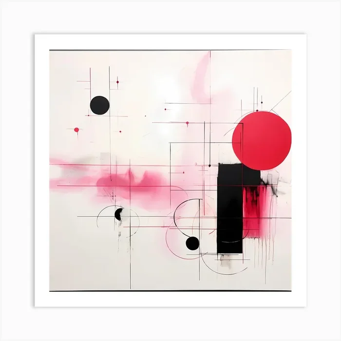 Magenta Dreams: Minimalist Symphony on Paper Art Print by Quantum Vivid Digital Art