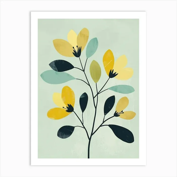 Mahogany Tree Flat Illustration 5 Art Print by Bough And Bloom Artistry