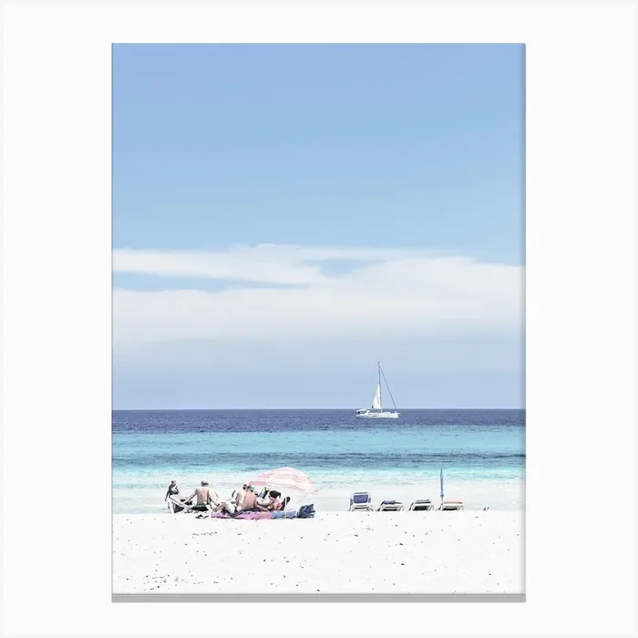 Mallorca White Sand Beach Spain Canvas Print by imagine