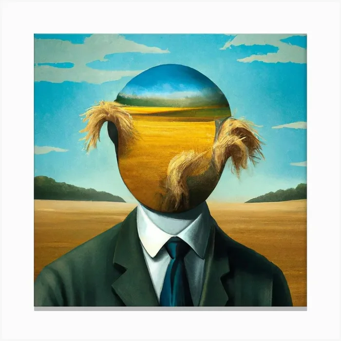 Man In A Field 1 Canvas Print by mamodesign