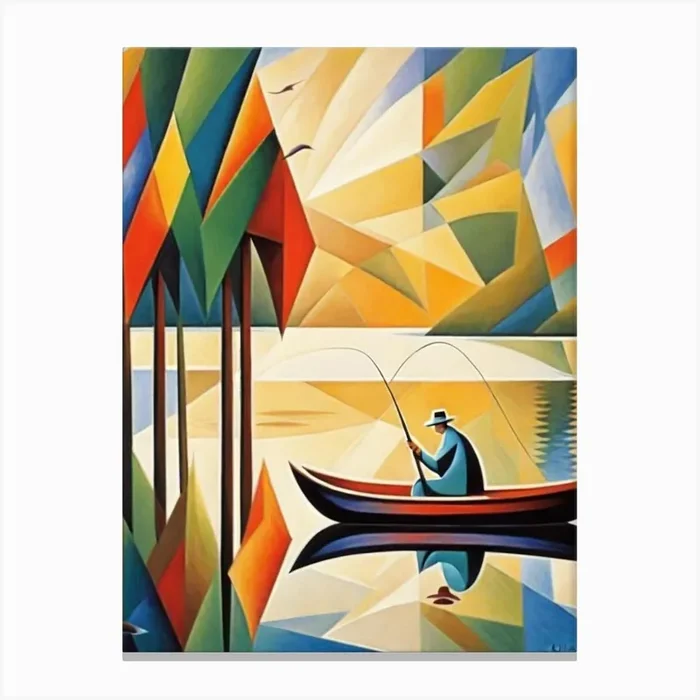 Man On The Lake Canvas PrintEO by Estate Of Art Gallery