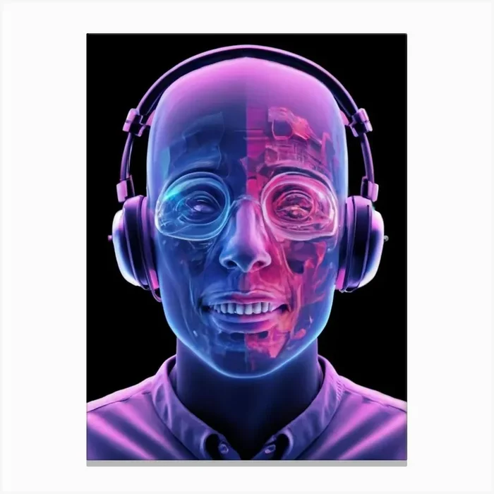 Man With Headphones 1 1 Canvas Print by FOX & JAY