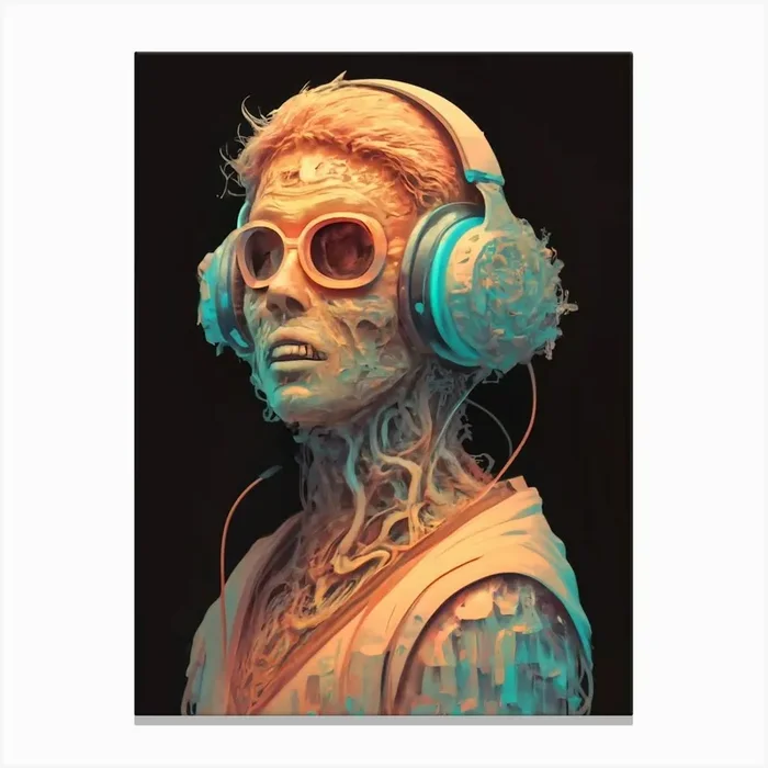 Man With Headphones 15 Canvas Print by FOX & JAY