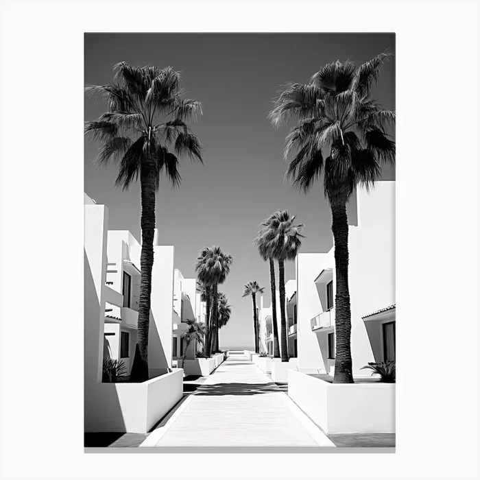 Marbella, Spain, Photography In Black And White 2 Canvas Print by Monochrome Vistas