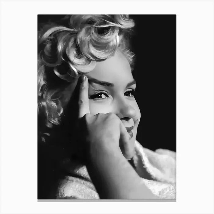 Marilyn Monroe Black And White 1 Canvas Print by Anwir