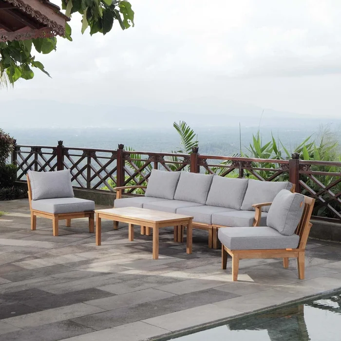Marina 7 Piece Outdoor Patio Teak Set by Modway