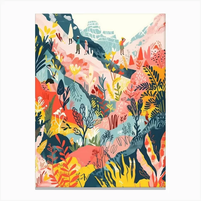 Matisse Inspired, Landscape Illustration, Fauvism Style Canvas Print by Moisky