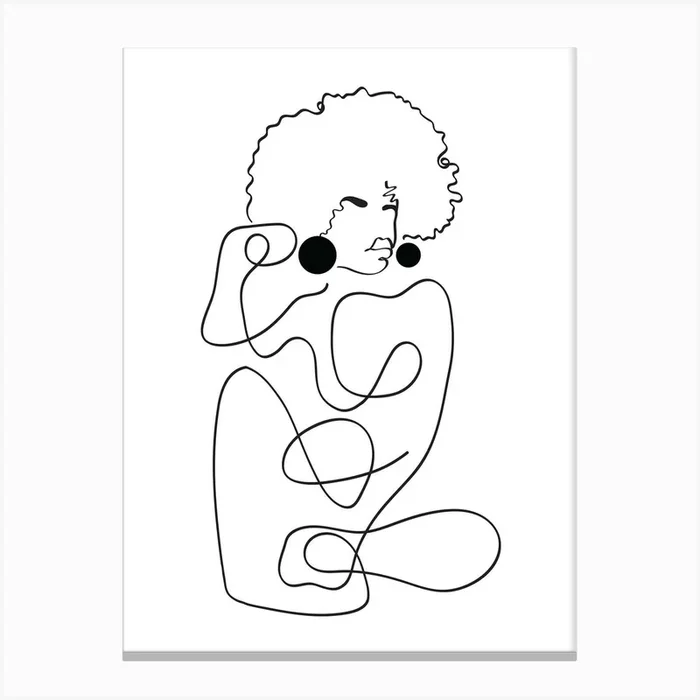 Matisse Noir Canvas Print by DomoINK