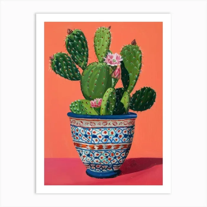 Maximalist Cactus Art Print by Banevici