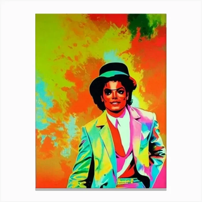 Michael Jackson Colourful Pop Art Canvas Print by The Music Lab