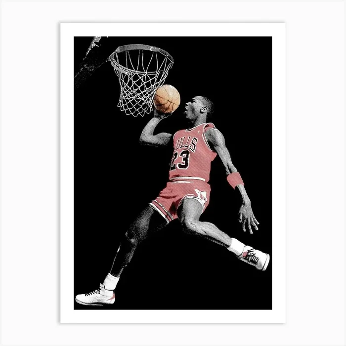 Michael Jordan Line Art Art PrintAB by Andika Bahtiar