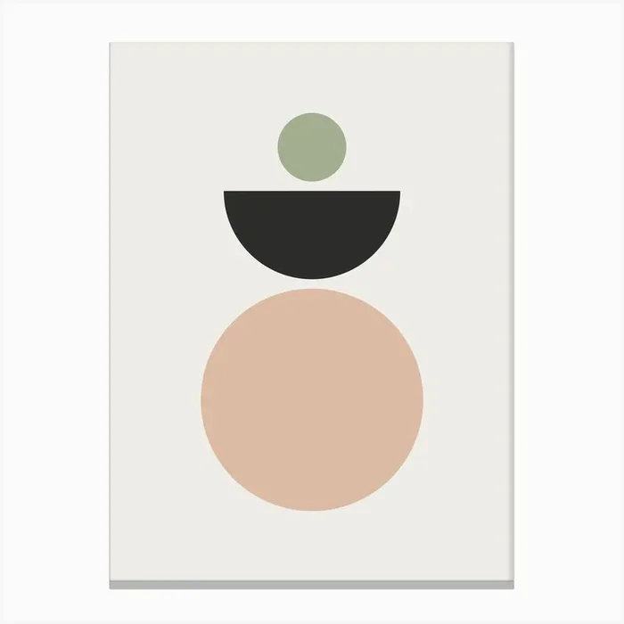 Mid Century Abstract Circles Pattern Canvas Print by Paigaam Studio