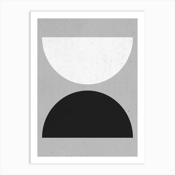 Mid Century Modern Semi Circles 2 Art Print by The Printable Studio