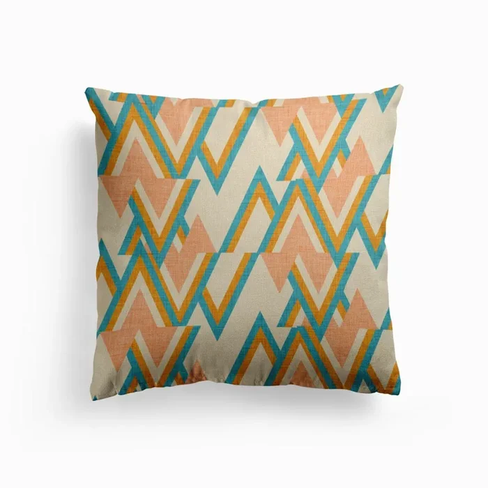 Mid Mod Woods Pearl Canvas Cushion by Susana Costa
