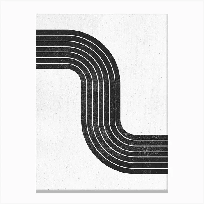 Midcentury Lines Canvas Print by The Printable Studio