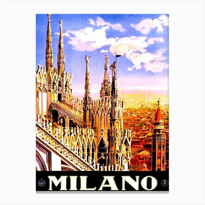 Milan Cathedral, Italy Canvas Print by Vintage Spirit