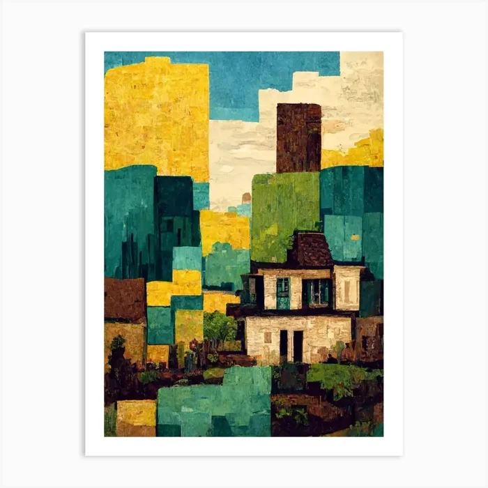 Minecraft By Van Gogh Art Print by Fusion Designs