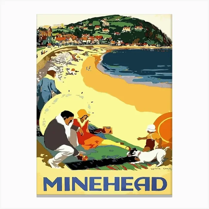 Minehead Beach, Somerset, England Canvas Print by Vintage Spirit