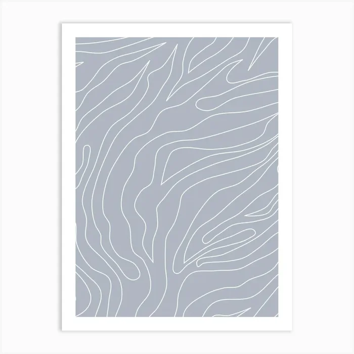 Minimal Abstract Dusty Blue Art PrintDR by Daily Regina Designs