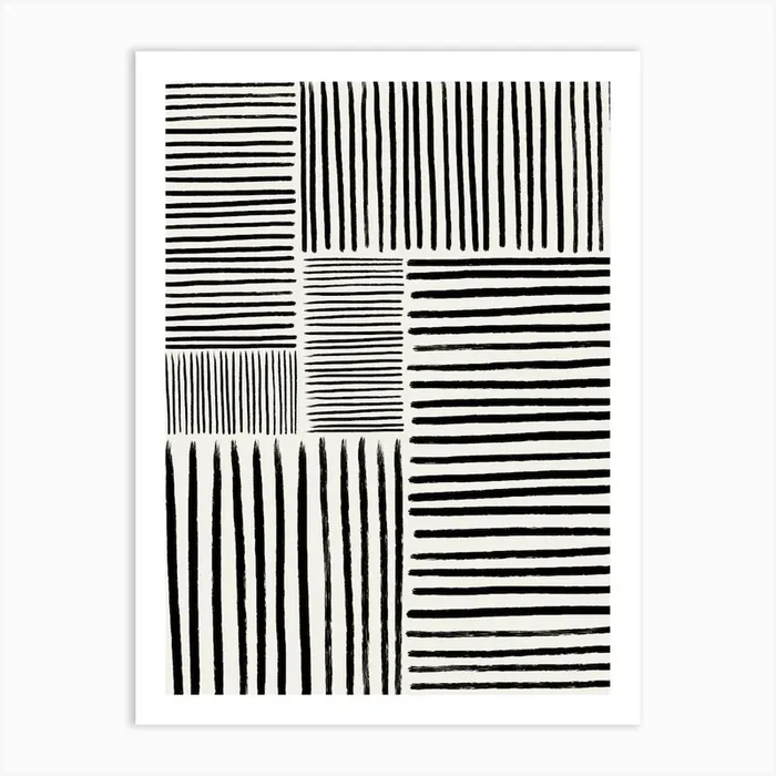 Minimal Lines 2 Black Art Print by Bohomadic Studio