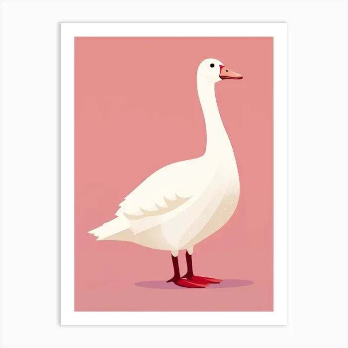 Minimalist Goose 1 Illustration Art Print by Feathered Muse