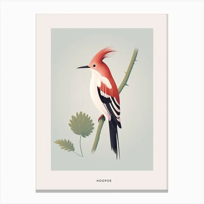 Minimalist Hoopoe 1 Bird Poster Canvas Print by Feathered Muse