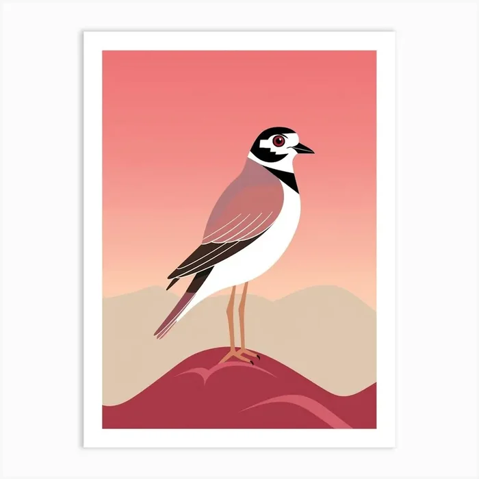 Minimalist Lapwing 3 Illustration Art Print by Feathered Muse