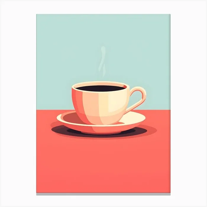 Minimalistic Cup Of Coffee Canvas Print by drdigitaldesign