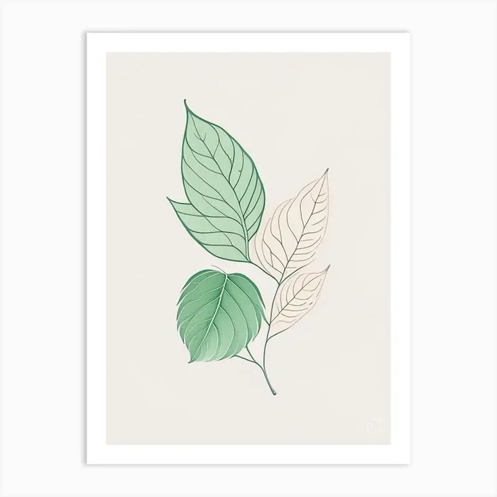 Mint Leaf Contemporary 5 Art PrintL& by Leaf & Stem Studio