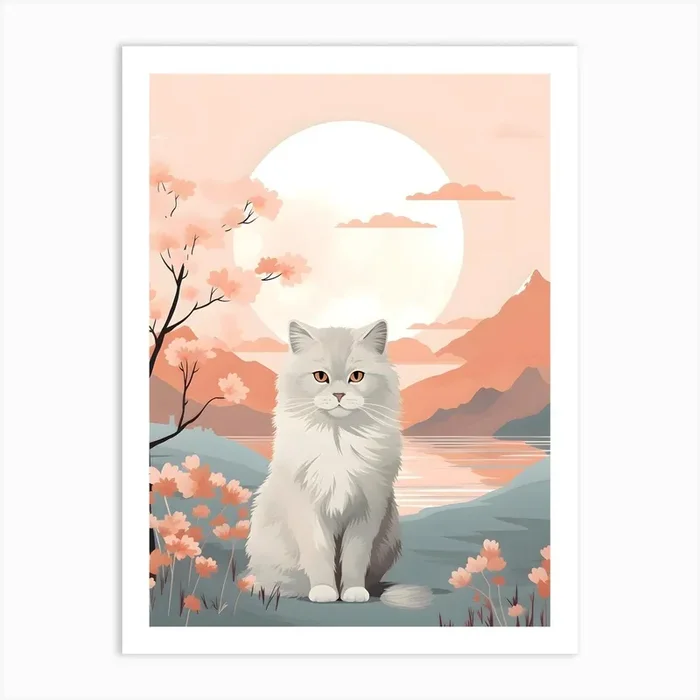 Modern Japandi Cat 5 Art PrintSC by S.K. Coghlan
