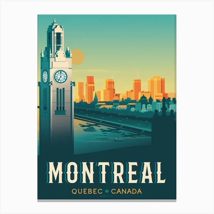 Montreal Canada Canvas Print by Olahoop Travel Posters