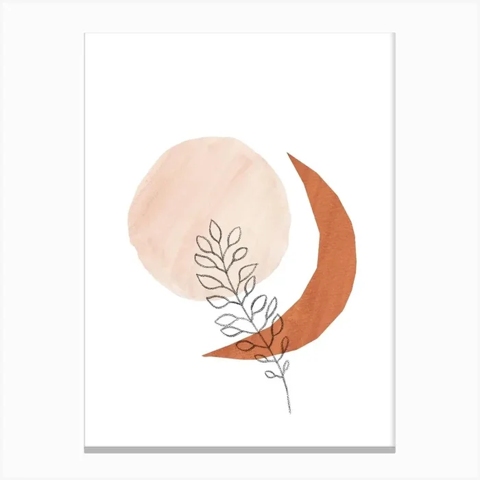 Moon And Leaf Canvas Print by Whale’s Way