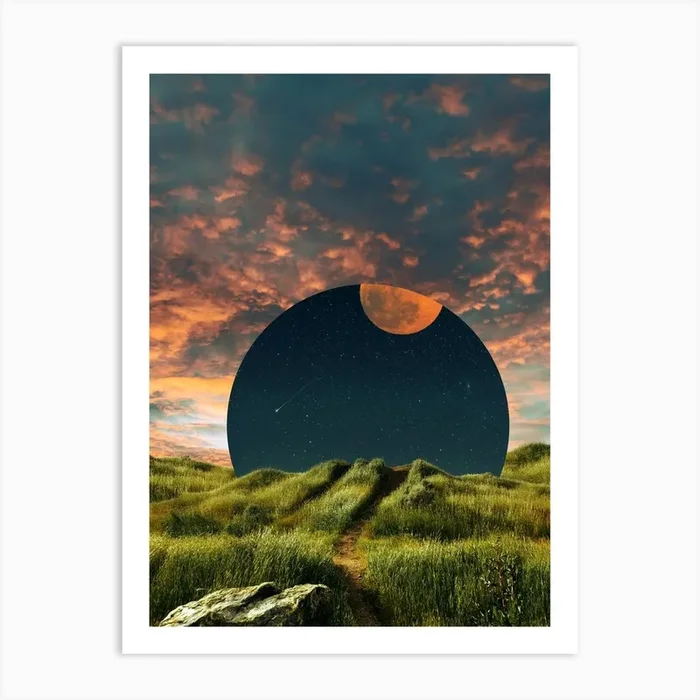 Moon Path Art Print by Aaron The Humble