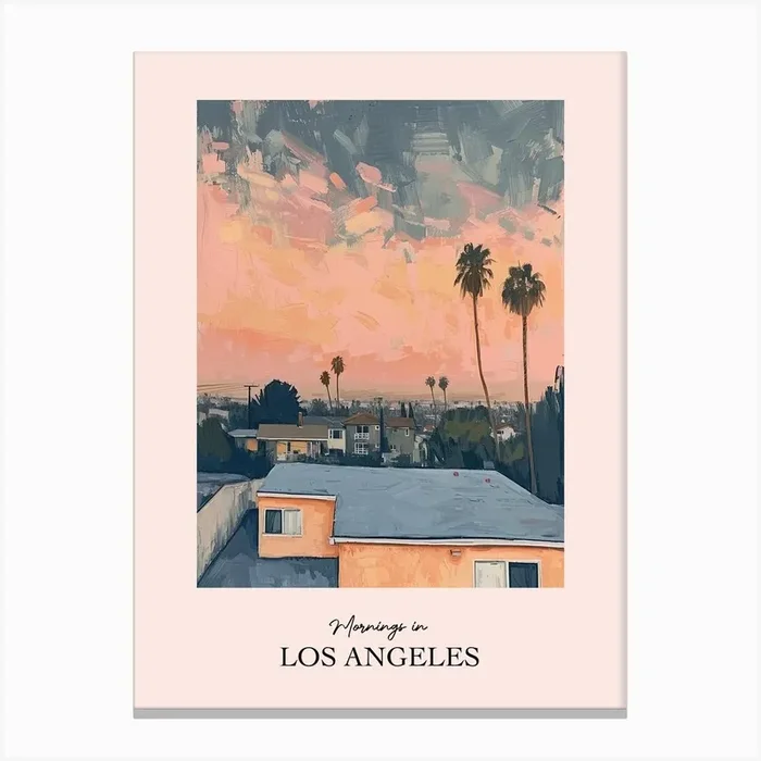 Mornings In Los Angeles Rooftops Morning Skyline 2 Canvas Print by Urban Vistas