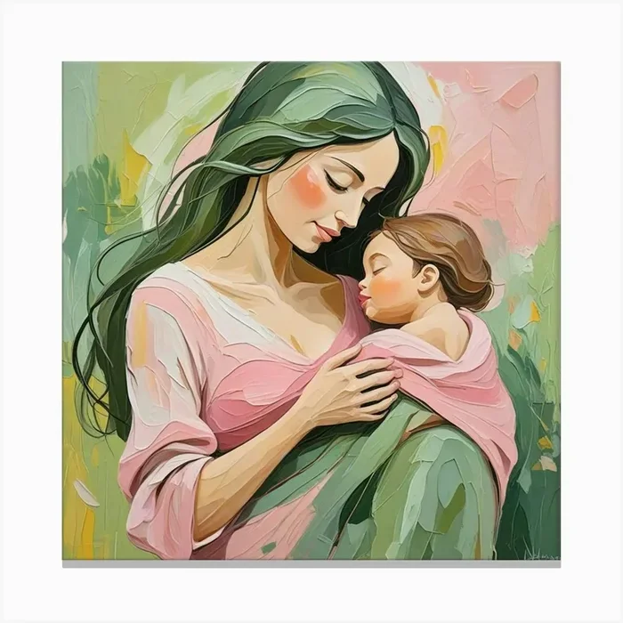 Motherhood Art Print (2) Canvas Print by Hamza