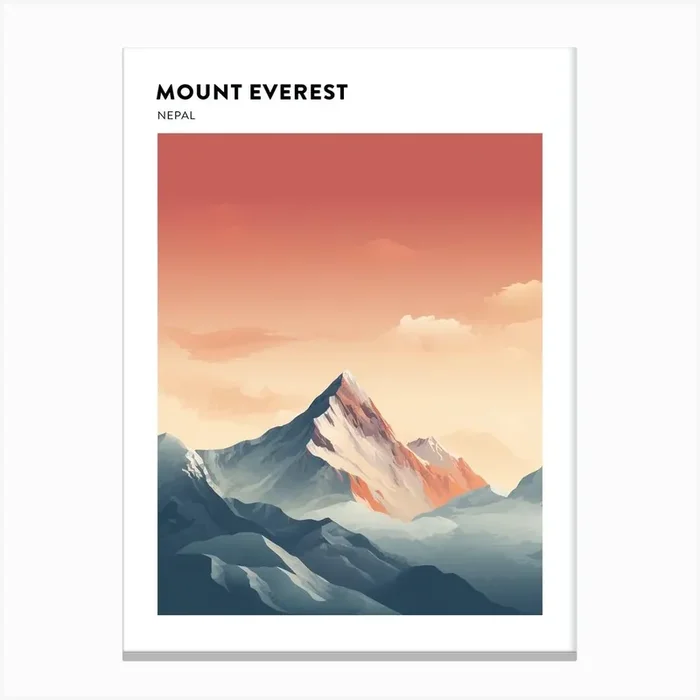 Mount Everest 4 Hiking Trail Landscape Poster Canvas Print by WanderWall Prints