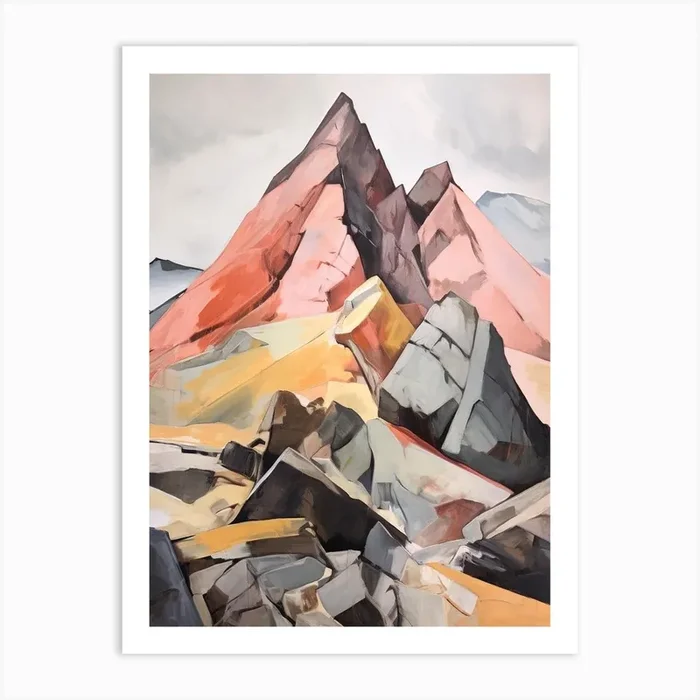 Mount Marcus Baker Usa 2 Mountain Painting Art Print by WanderWall Prints