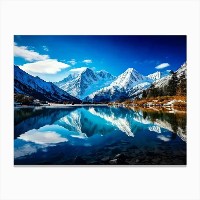 Mountain Lake Canvas Print by Nature And Wildlife Prints
