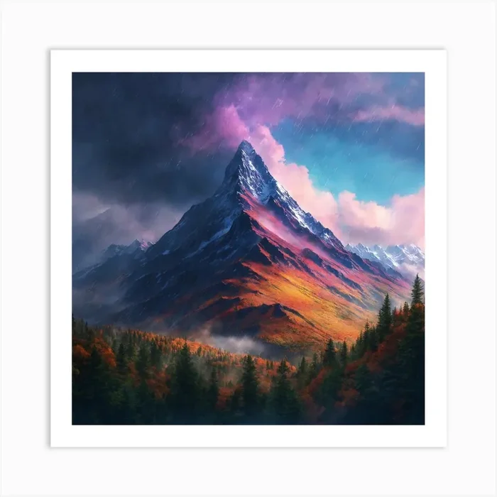 Mountain Landscape Art Print by Cats for you