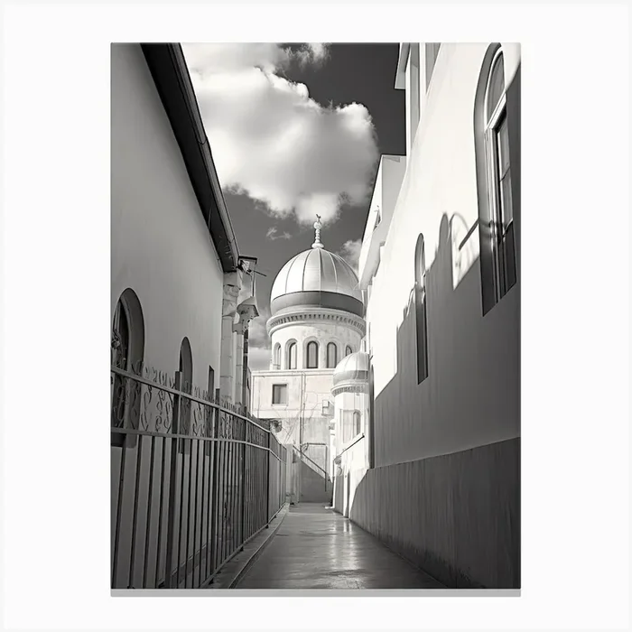 Nazareth, Israel, Photography In Black And White 4 Canvas Print by Monochrome Vistas