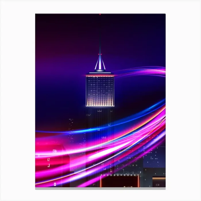 Neon city: fast lights #1 (synthwave/vaporwave/retrowave/cyberpunk) — aesthetic poster Canvas Print by Synthwave1950