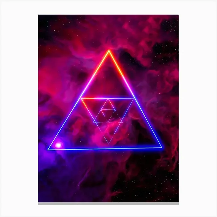 Neon landscape: Abstract wave #3 [synthwave/vaporwave/cyberpunk] — aesthetic poster Canvas Print by Synthwave1950