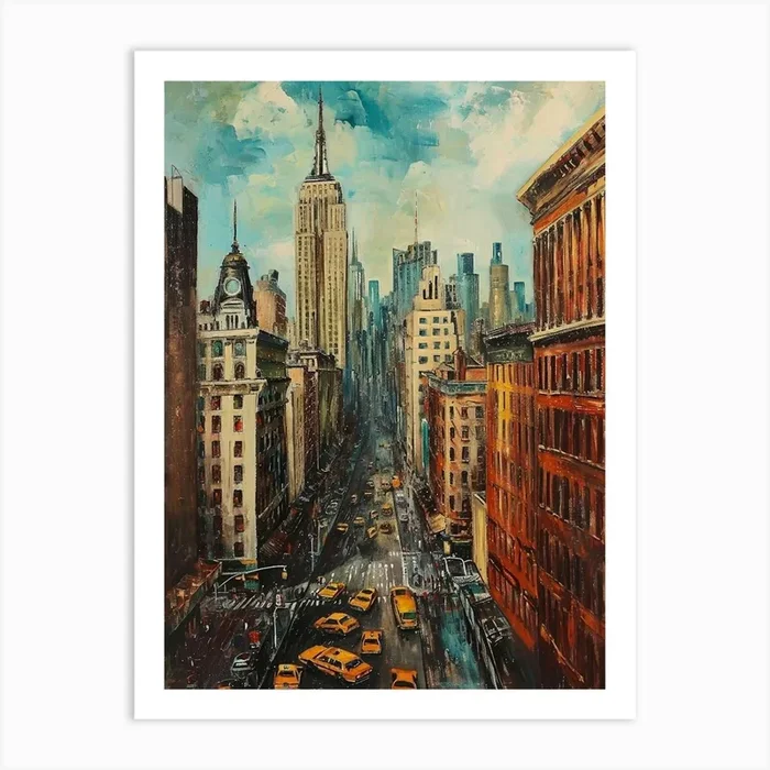 New York Kitsch Illustration Art Print by Bubblegum Kitsch