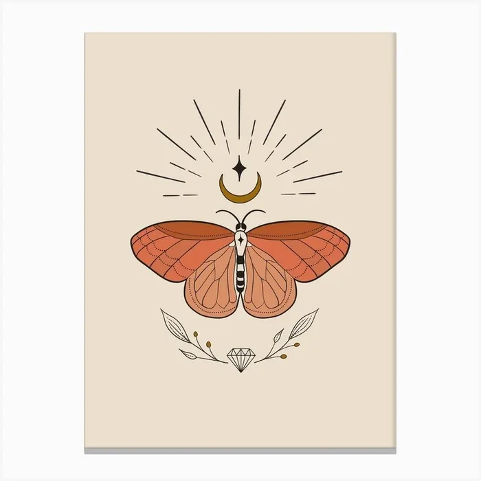 Night Butterfly Canvas Print by Girls Only